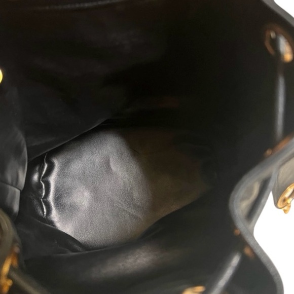CHANEL Authentic Black Lambskin Leather CC 90s Mini Bucket Bag 24K Gold Hardware - Picture 13 of 14